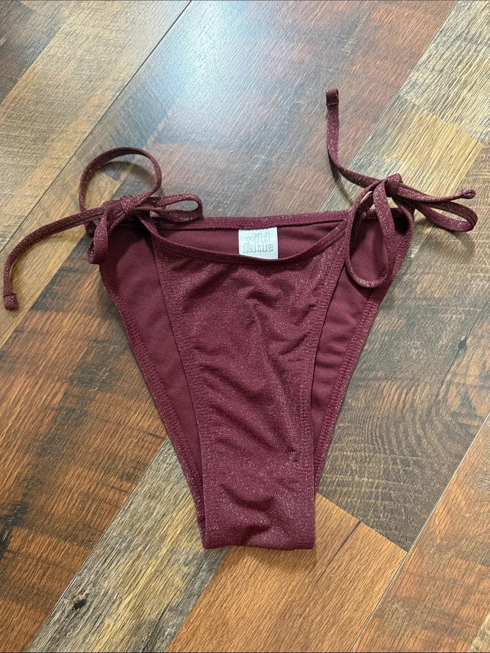 Wild Fable Burgundy Metallic String Bikini Set Size Small